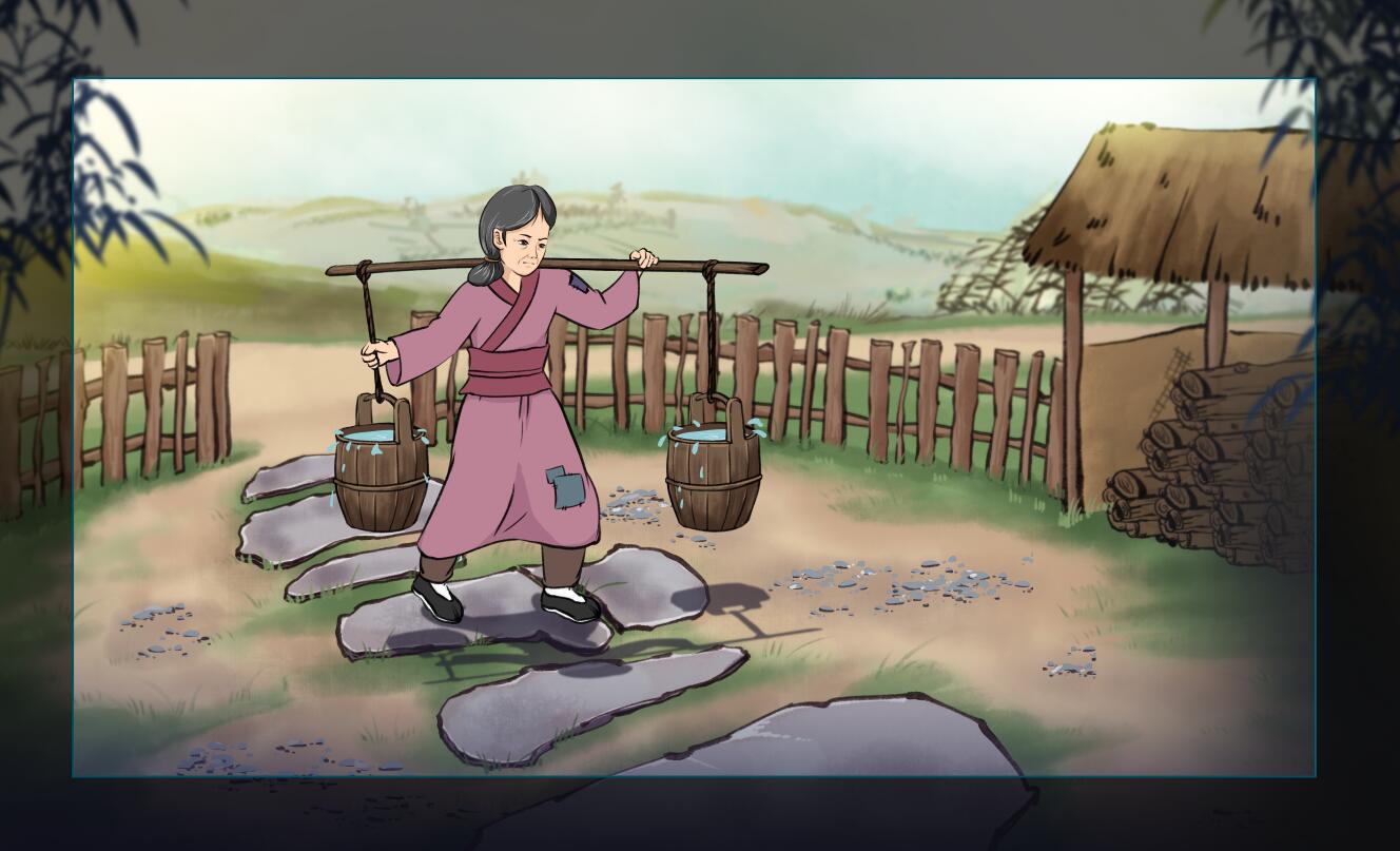 孟宗哭竹-家庭重担全压在母亲身上-手绘填色.jpg